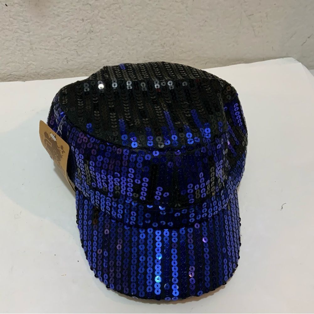 New l.o.g.r sequin blue hat adjustable